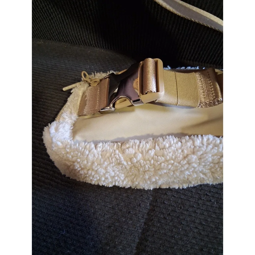 Lululemon Everywhere Belt Bag Fleece Ivory White Sherpa Gold Hardware Waist Pack